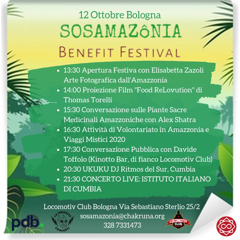 sos amazzonia benefit festival bologna